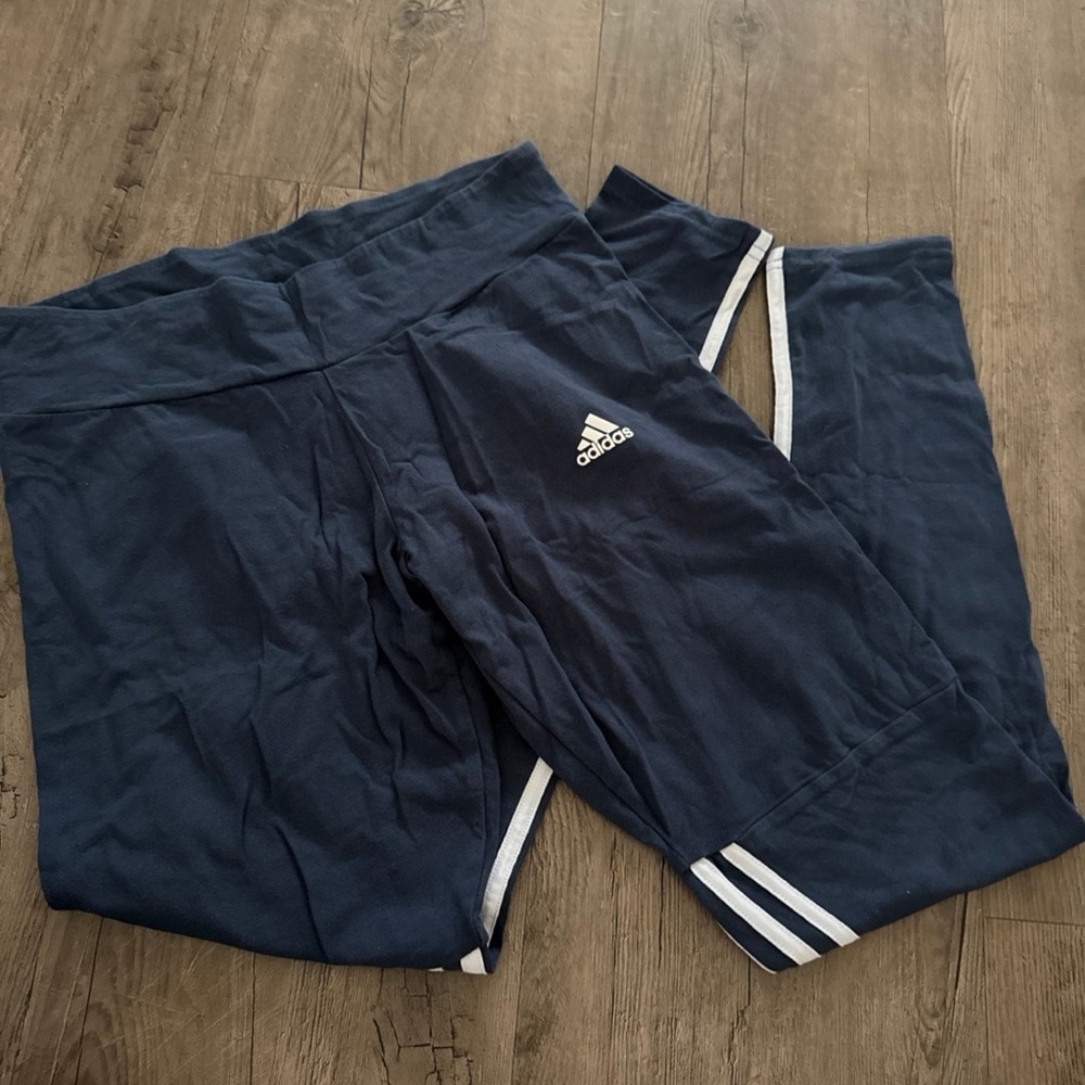 Adidas Originals Blue Leggings with Iconic Stripes NWOT